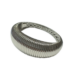 Ridged Bangle Cuff Bracelet