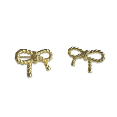 Striped Rope Ribbon Bow Studs