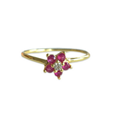 Amy Flower Birthstone Ring