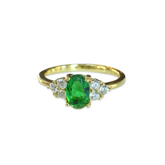 Geovana Oval Emerald Gemstone Ring