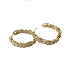 Noellery Baguette Deco Inside Out 1” Sparkle Hoops