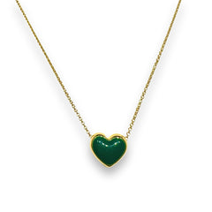 Puffy Color Heart Necklace