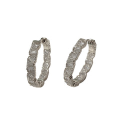 Noellery Baguette Deco Inside Out 1” Sparkle Hoops