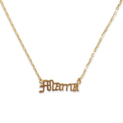 Mama Gothic Script Necklace