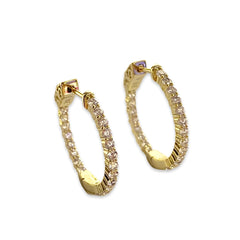 Brass Channeled Clasp 1” Hoops