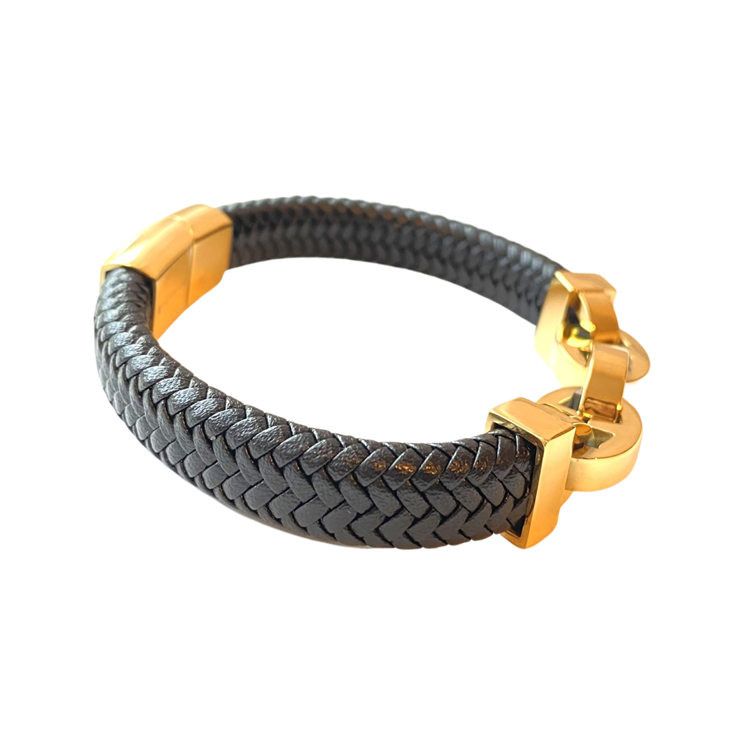 Gucci Brown Leather Link Bracelet | Rent Gucci jewelry for $55/month