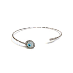 Evil Eye Sparkle Bar Open Cuff