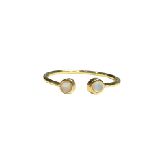 Olivia Mother of Pearl Bezel Adjustable Ring