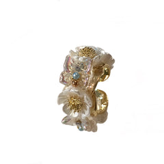 Crystal Pearl Flower Butterfly Statement Ear Cuff