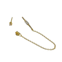 Bar Baguette Chain Stud Set