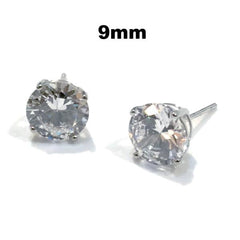 Amy Round SILVER Studs