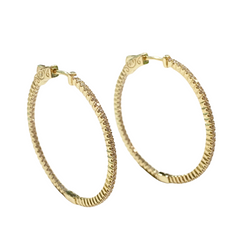 French Clasp Pave Medium 1.5” Hoops