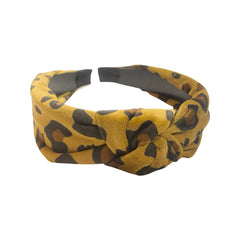 Abby Velvet Leopard Knot Headband