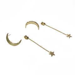 Crysta Moon Star Dangle Earrings