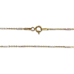 Sterling Silver Two Tone Gold Silver Bar Chain Only