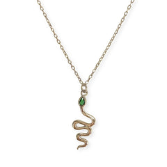 Sassy Snake Emerald Necklace