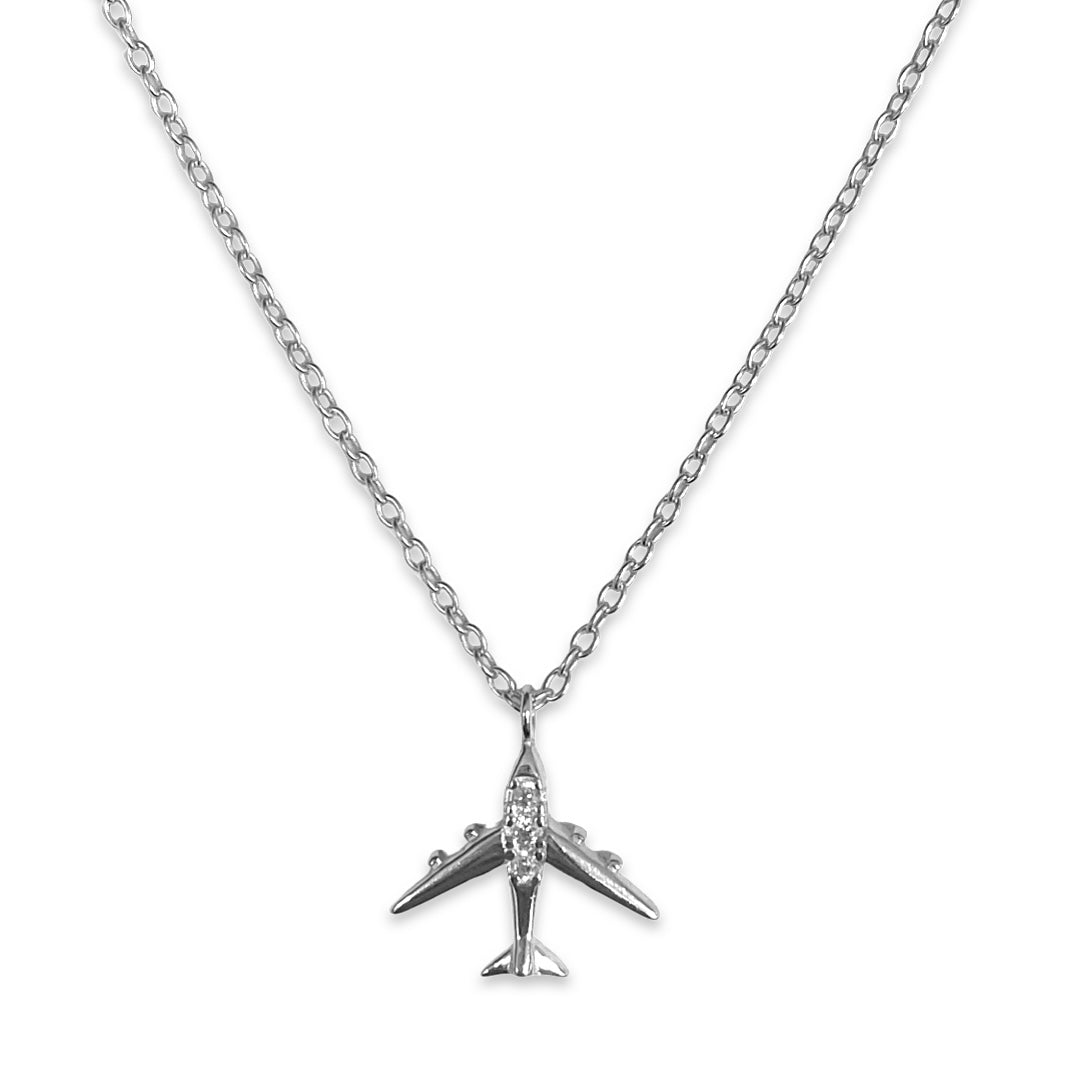Airplane Necklace (Silver)