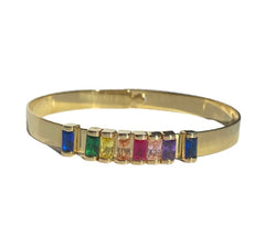 Noellery Rainbow Baguette Bangle Bracelet