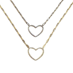 Heart Paperclip Links Necklace