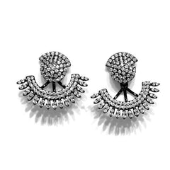 Jacklyn Pave Spike Statement Jacket Earrings