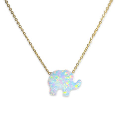 Opal Large Elephant Necklace