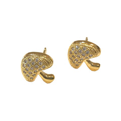 14K Gold Dipped Mushroom Earrings