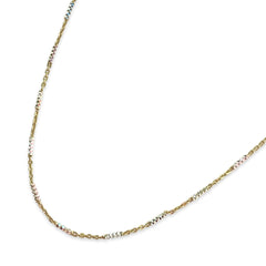 Sterling Silver Two Tone Gold Silver Bar Chain Only