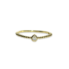 Noelly Tiny Teardrop Bezel Rope Ring