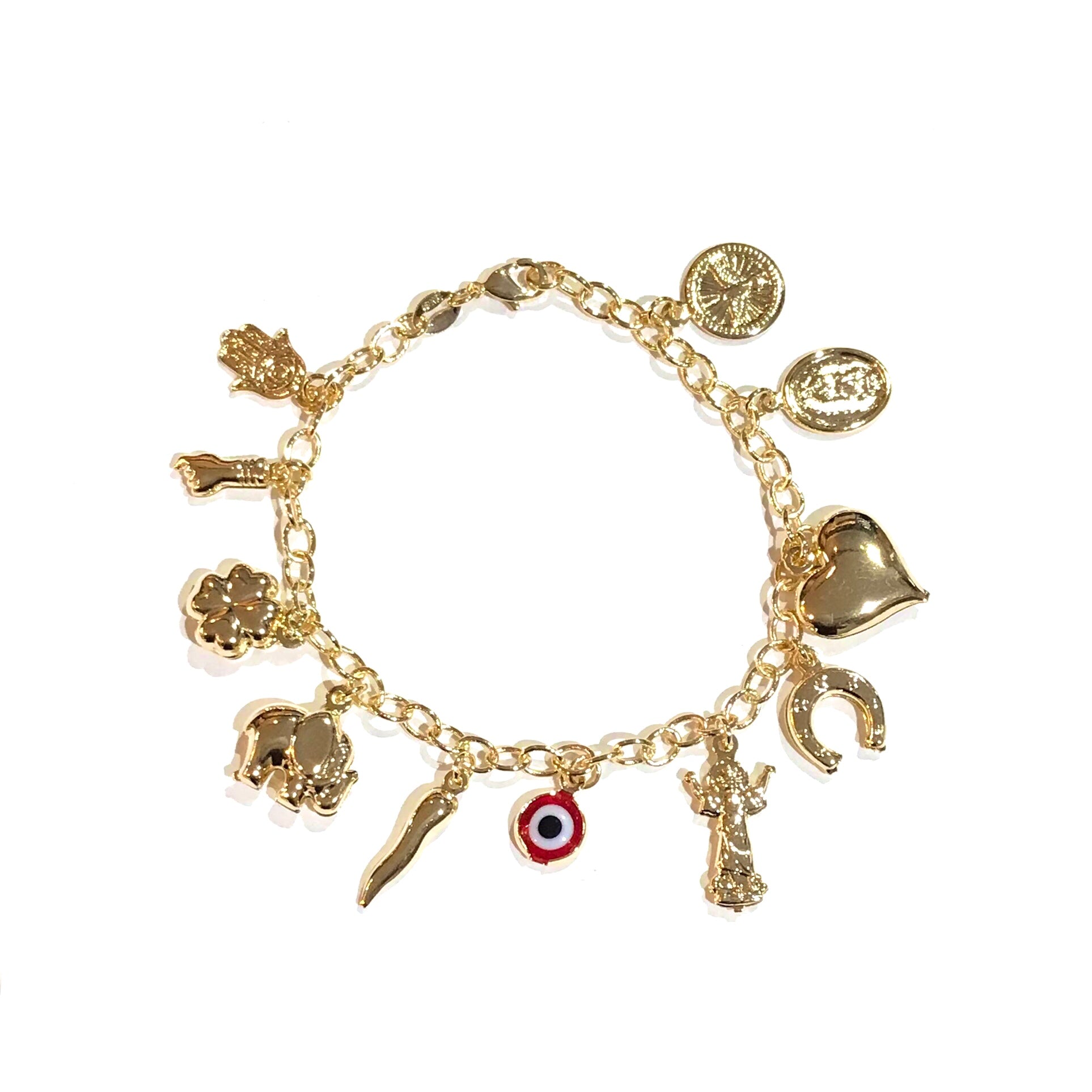18K Gold Filled Lucky Charms Bracelet for Protection