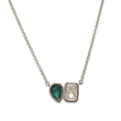 Adriene Birthstone Bezel Duo Petite Necklace