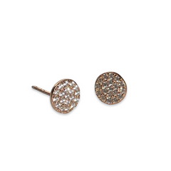 Geovana Round Pave Disc Studs