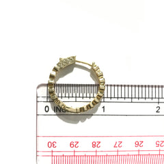 Brass Bezel French Clasp 1” Hoops