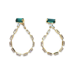 Krista Color Teardrop Front Back Statement Earrings