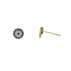 Mini Evil Eye Disc Studs