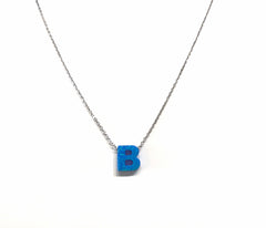 Initial Blue Opal Necklace